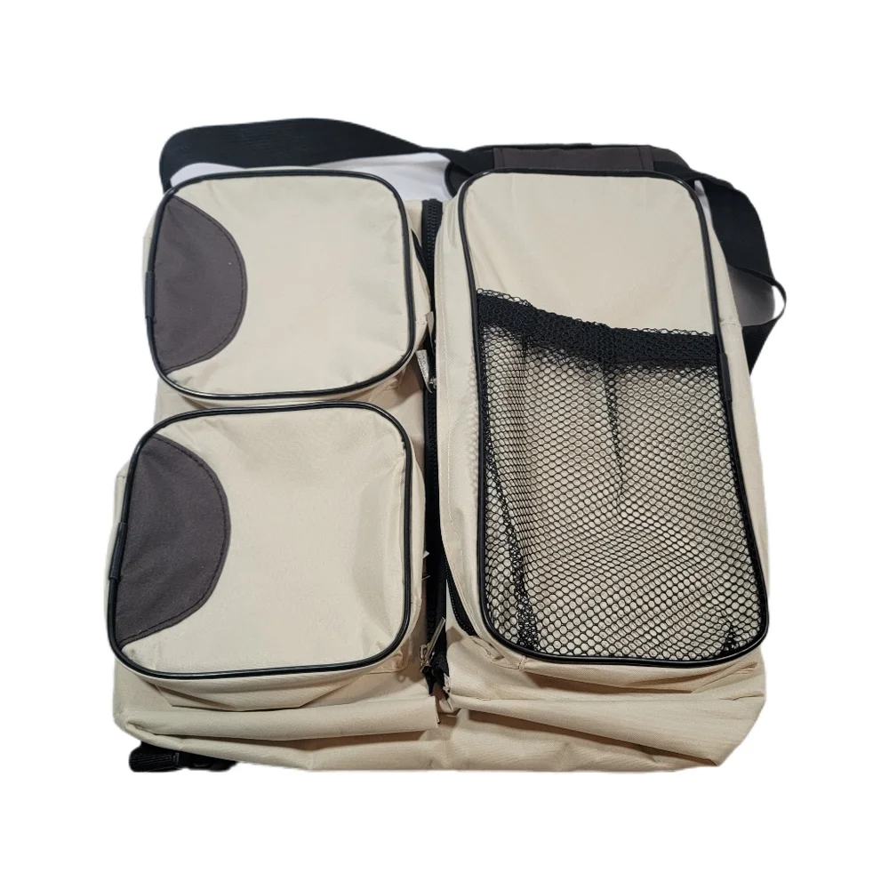 Luxtrada 3 in 1 Diaper Bag Multi-function Baby Diaper Changing Station Tan Brown